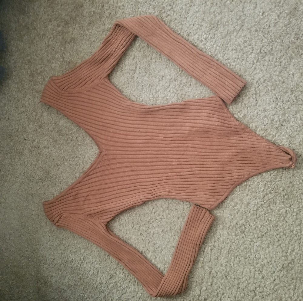 Long sleeve body suit  (burnt orange)